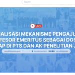 Sosialisasi Mekanisme Pengajuan Profesor Emeritus Sebagai Dosen Tetap di PTS dan AK Penelitian JAD
